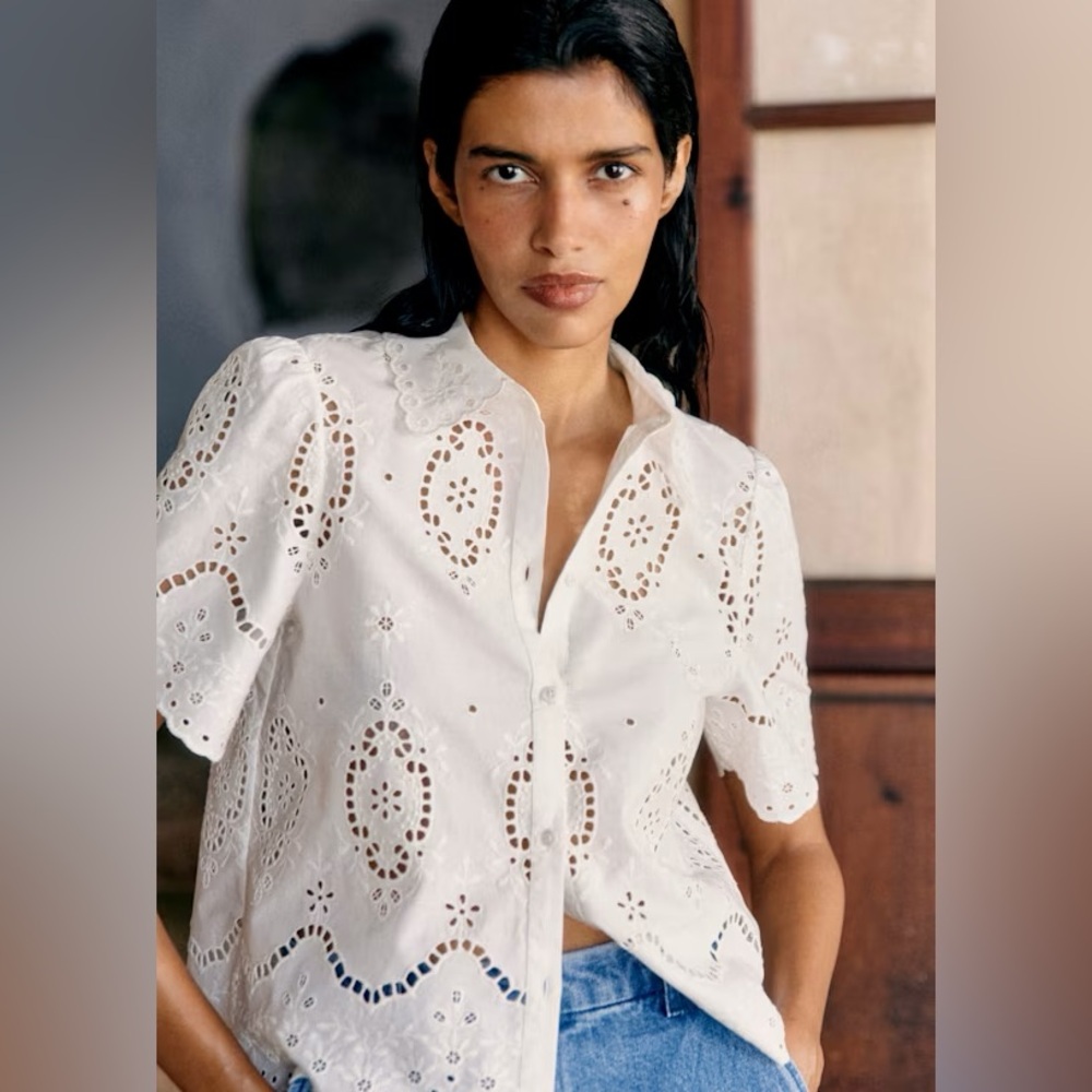 Sezane Elvira Blouse Ecru - Size 4